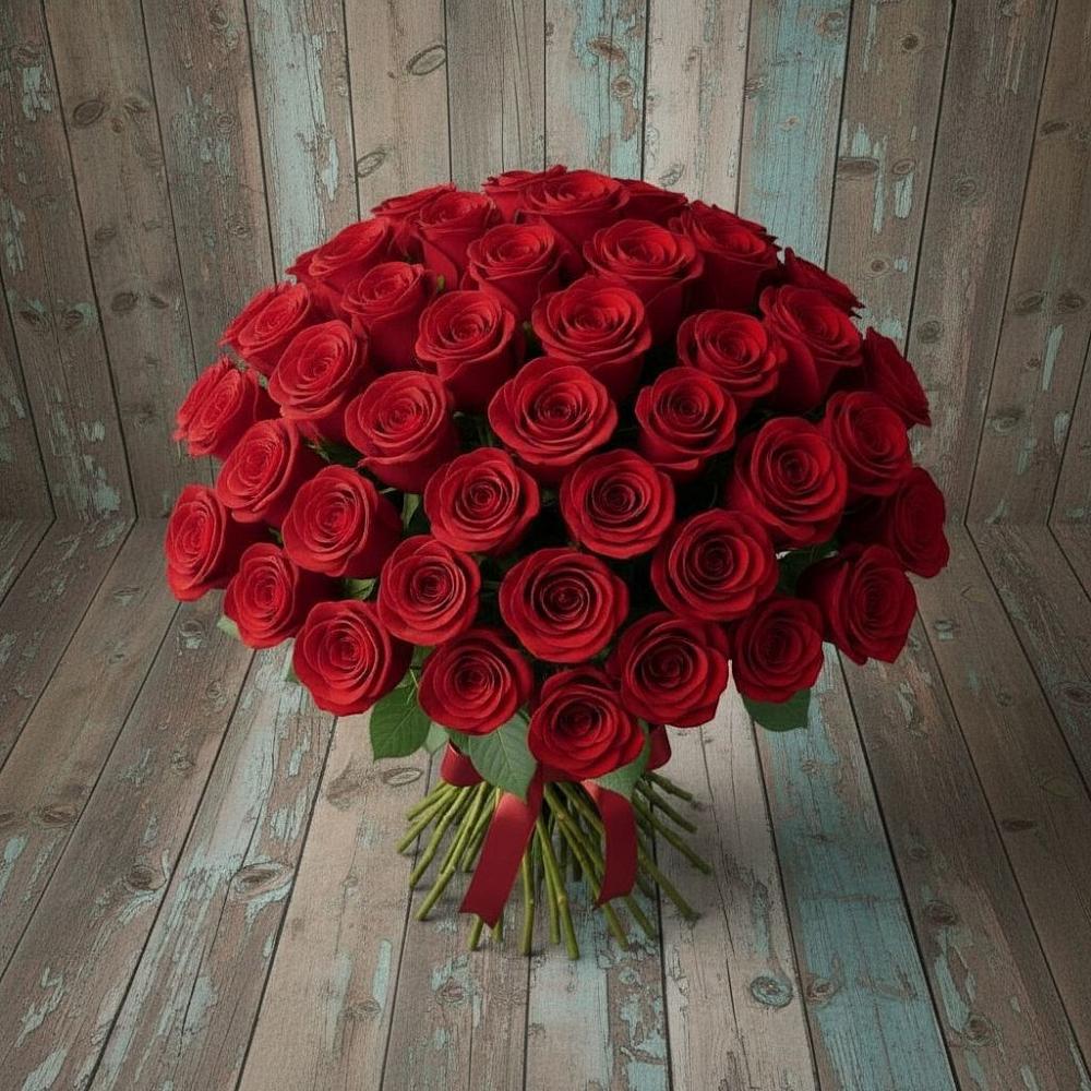 Букет 55 Красных роз Фридом в Ставропольском