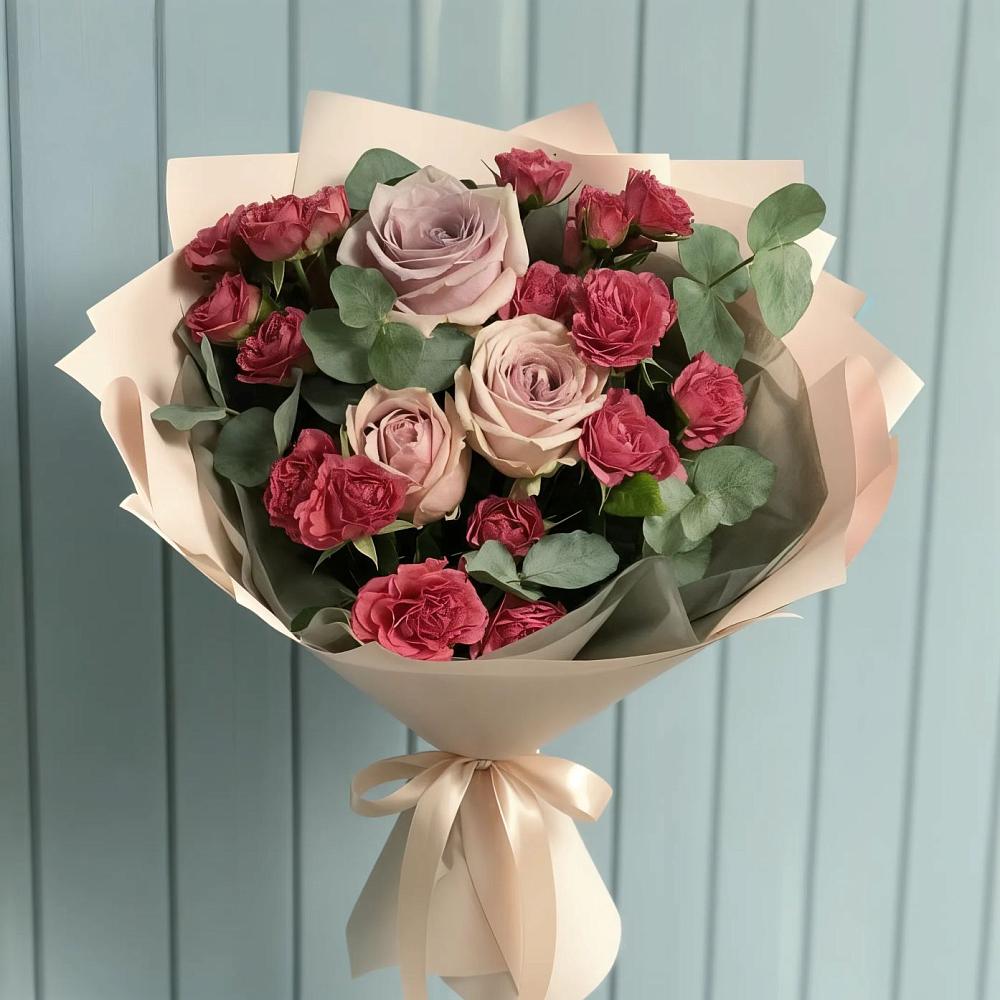 Букет цветов из: Гвоздики и Розы в Ставропольском