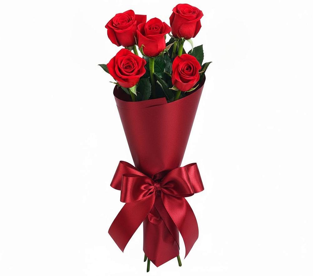 Букет 5 Красных роз Эдлесс Лав в Ставропольском