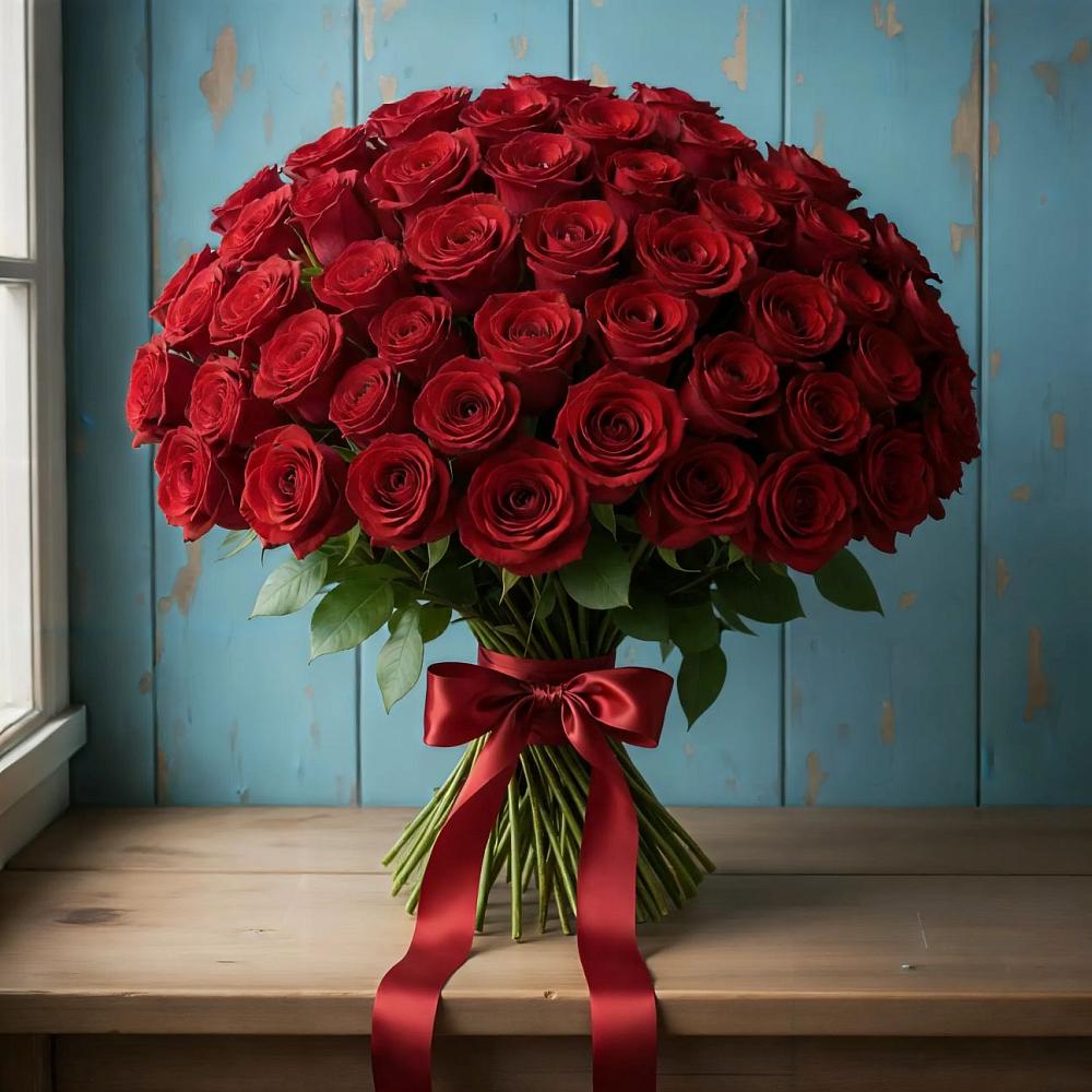 Букет Красные розы Блэк Меджик в Ставропольском