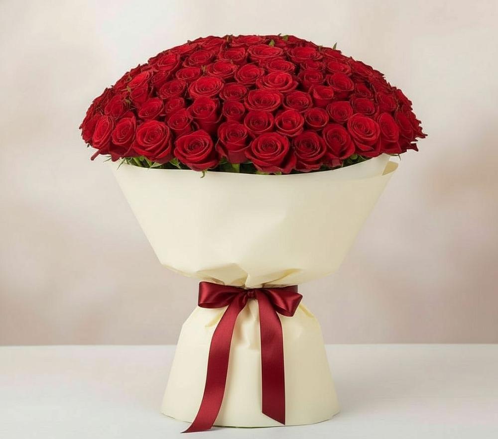 Букет 101 Красная роза Милано в Ставропольском