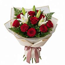 Букет цветов из:  Лилии и Розы #REPLACE_PRED# Ставропольском