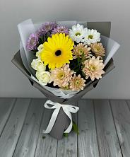 Букет цветов из:  Розы, Герберы и Хризантемы в Ставропольском