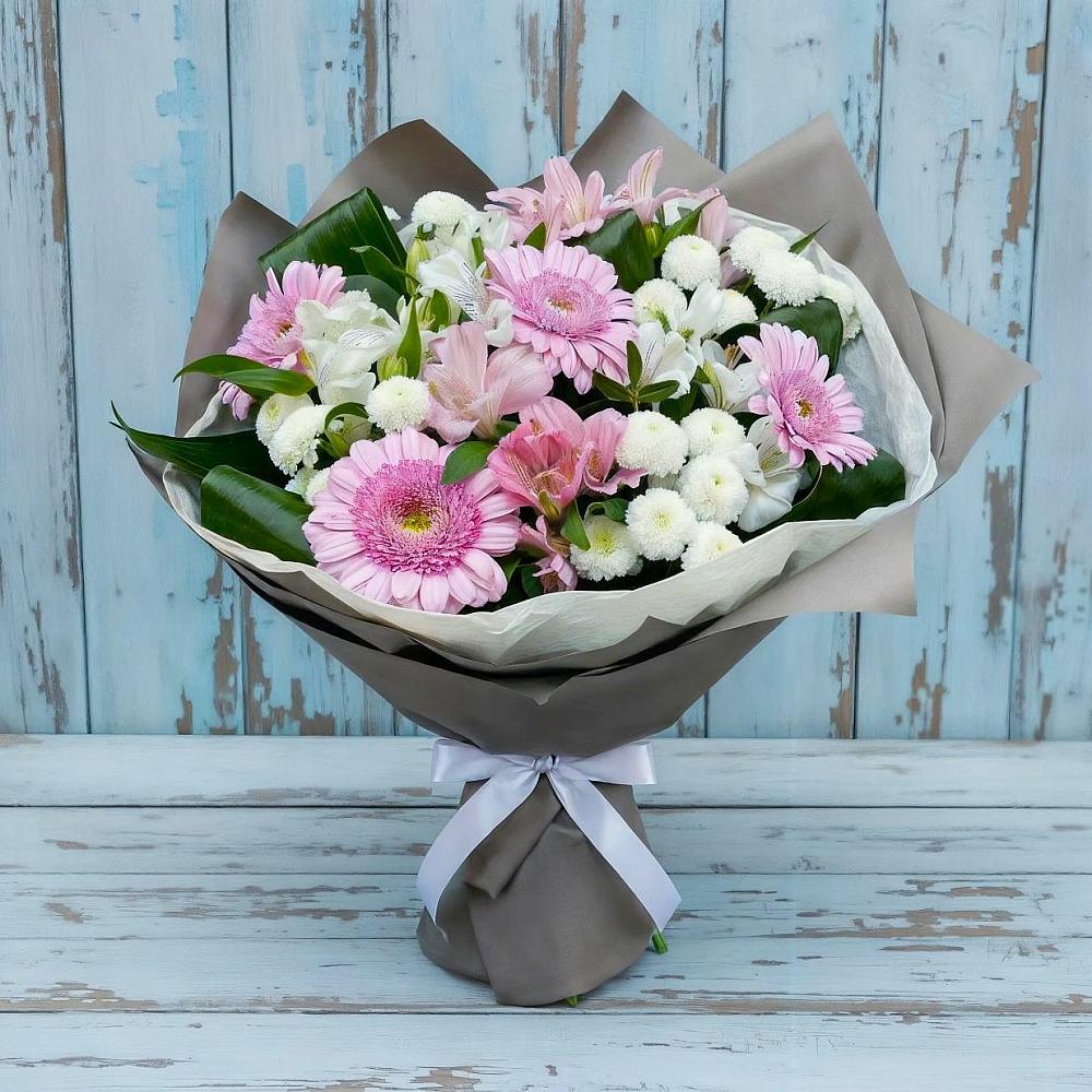 Букет цветов из: Герберы, Альстромерии и Хризантемы в Ставропольском