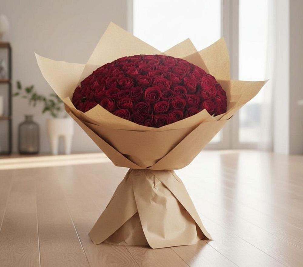 Букет 101 Красная роза в Ставропольском
