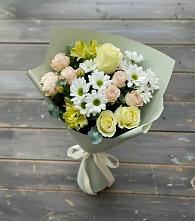 Букет цветов из:  Альстромерии, Розы и Хризантемы в Ставропольском