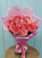 Букет 15 Розовых роз Равель в Ставропольском